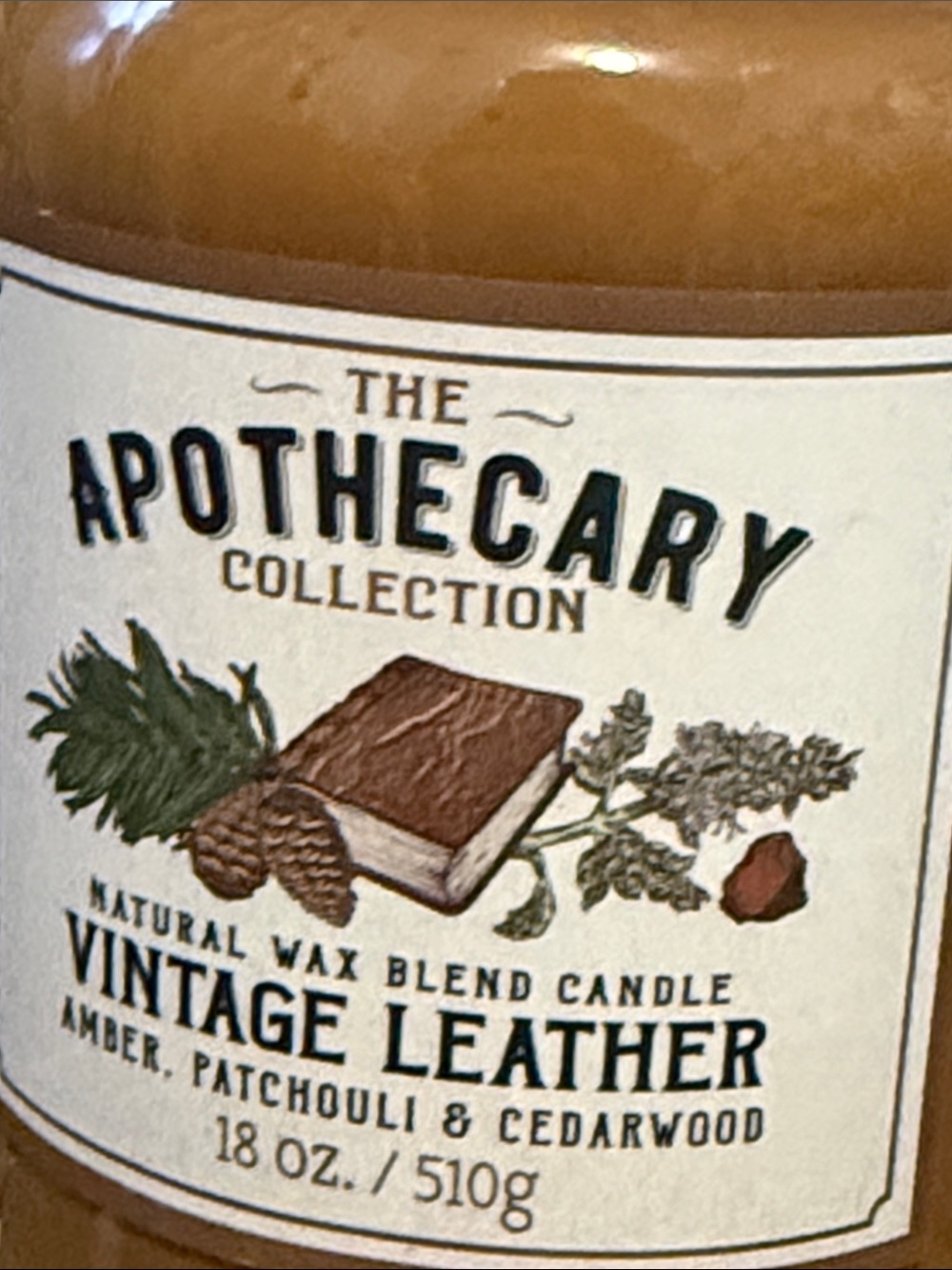 Vintage Leather Scented Candle - Amber Brown - Picture 4 of 4